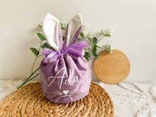 Load image into Gallery viewer, Velvet Easter Bags w/ Bunny Nose (Personalised)