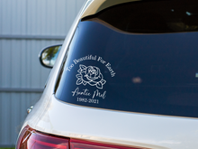 Load image into Gallery viewer, In Loving Memory, Rose Memorial Car Decal