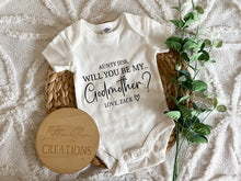 Load image into Gallery viewer, Will You Be My *Godparent* Baby Onesie (Personalised)