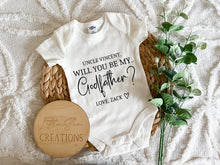 Load image into Gallery viewer, Will You Be My *Godparent* Baby Onesie (Personalised)