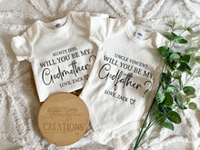 Load image into Gallery viewer, Will You Be My *Godparent* Baby Onesie (Personalised)