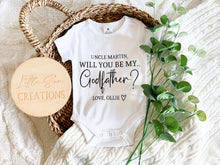 Load image into Gallery viewer, Will You Be My *Godparent* Baby Onesie (Personalised)