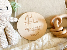 Load image into Gallery viewer, Made w/ Love & a Little Science Wooden Plaque