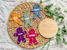 Load image into Gallery viewer, Acrylic Gingerbread Men Gift Tags