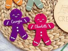 Load image into Gallery viewer, Acrylic Gingerbread Men Gift Tags