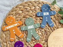 Load image into Gallery viewer, Acrylic Gingerbread Men Gift Tags
