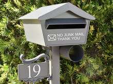 Load image into Gallery viewer, No Junk Mail Letterbox Decal