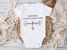 Load image into Gallery viewer, Surprise! You're Going to be Grandparents Onesie