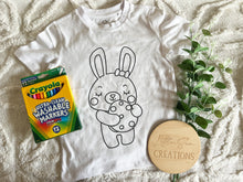 Load image into Gallery viewer, Easter Colouring Shirt - Bunny Holding Egg