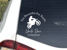 Load image into Gallery viewer, In Loving Memory, Motorbike Memorial Car Decal
