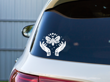 Load image into Gallery viewer, Moon Cycle Butterfly Witchy Car Decal
