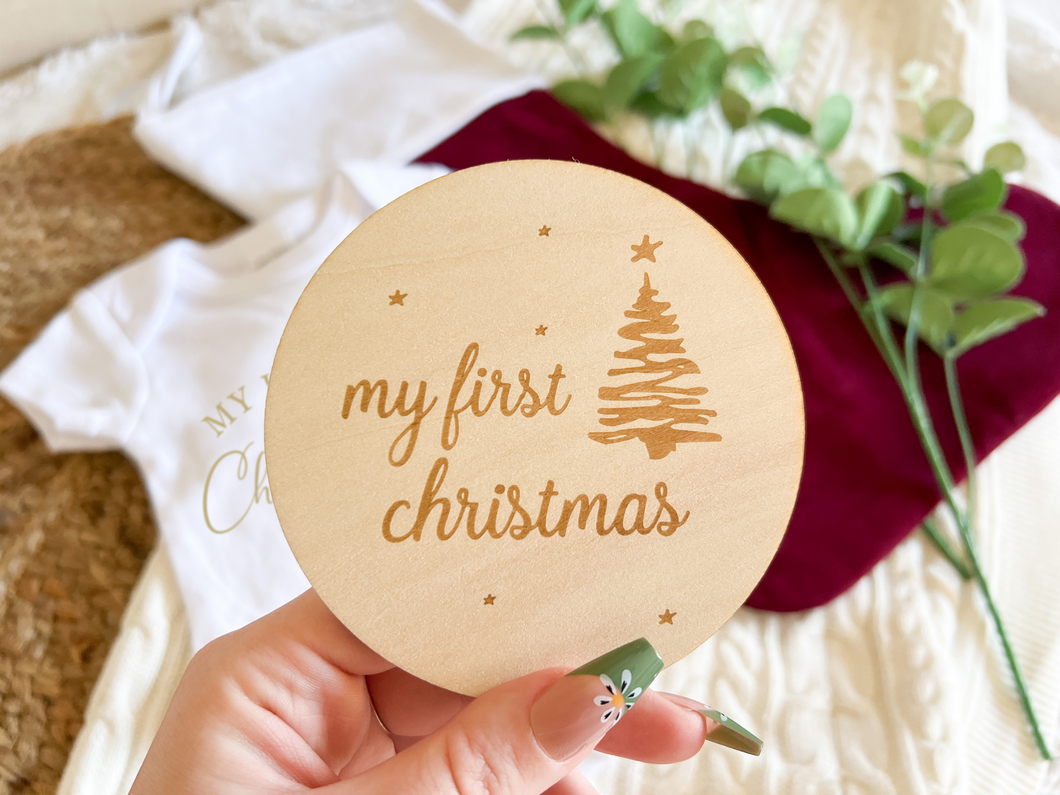 My First Christmas Wooden Plaque