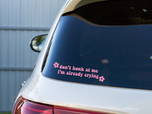 Load image into Gallery viewer, Don&#39;t Honk at me, I&#39;m Already Crying Car Decal
