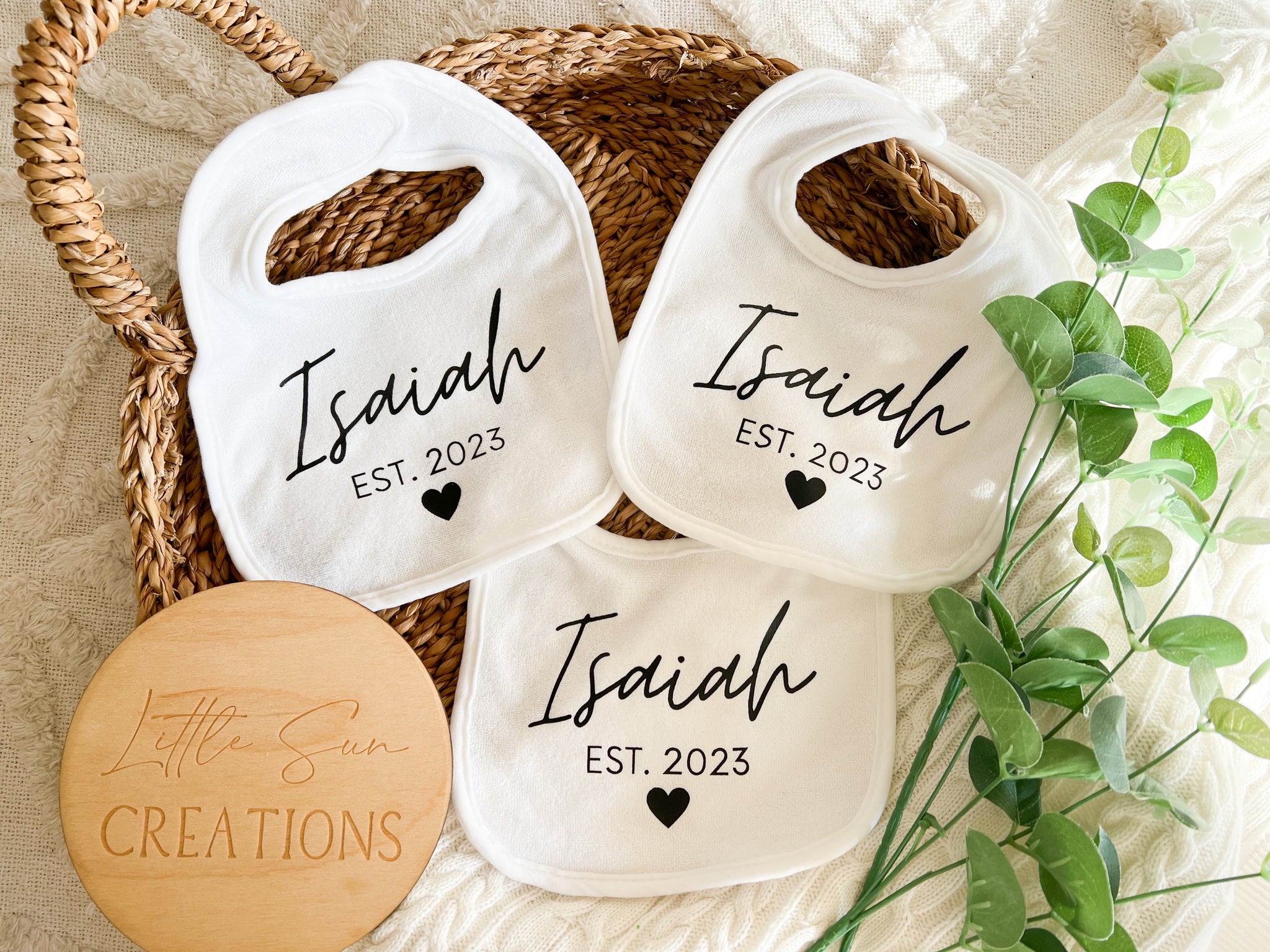 Personalised bibs 2024 for wedding