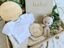 Load image into Gallery viewer, She&#39;s Here/He&#39;s Here Wooden Plaque (Double Sided)
