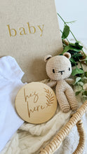 Load image into Gallery viewer, She&#39;s Here/He&#39;s Here Wooden Plaque (Double Sided)
