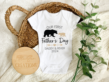 Load image into Gallery viewer, Our First Father&#39;s Day Onesie
